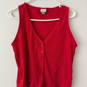 a new day Ribbed Red Tank Top